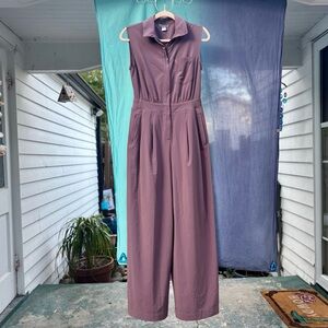 🪻🪻 Athleta Brooklyn Heights Wide Leg Jumpsuit in Damask Mauve 🔮 Size 4 NWOT 🪻🪻